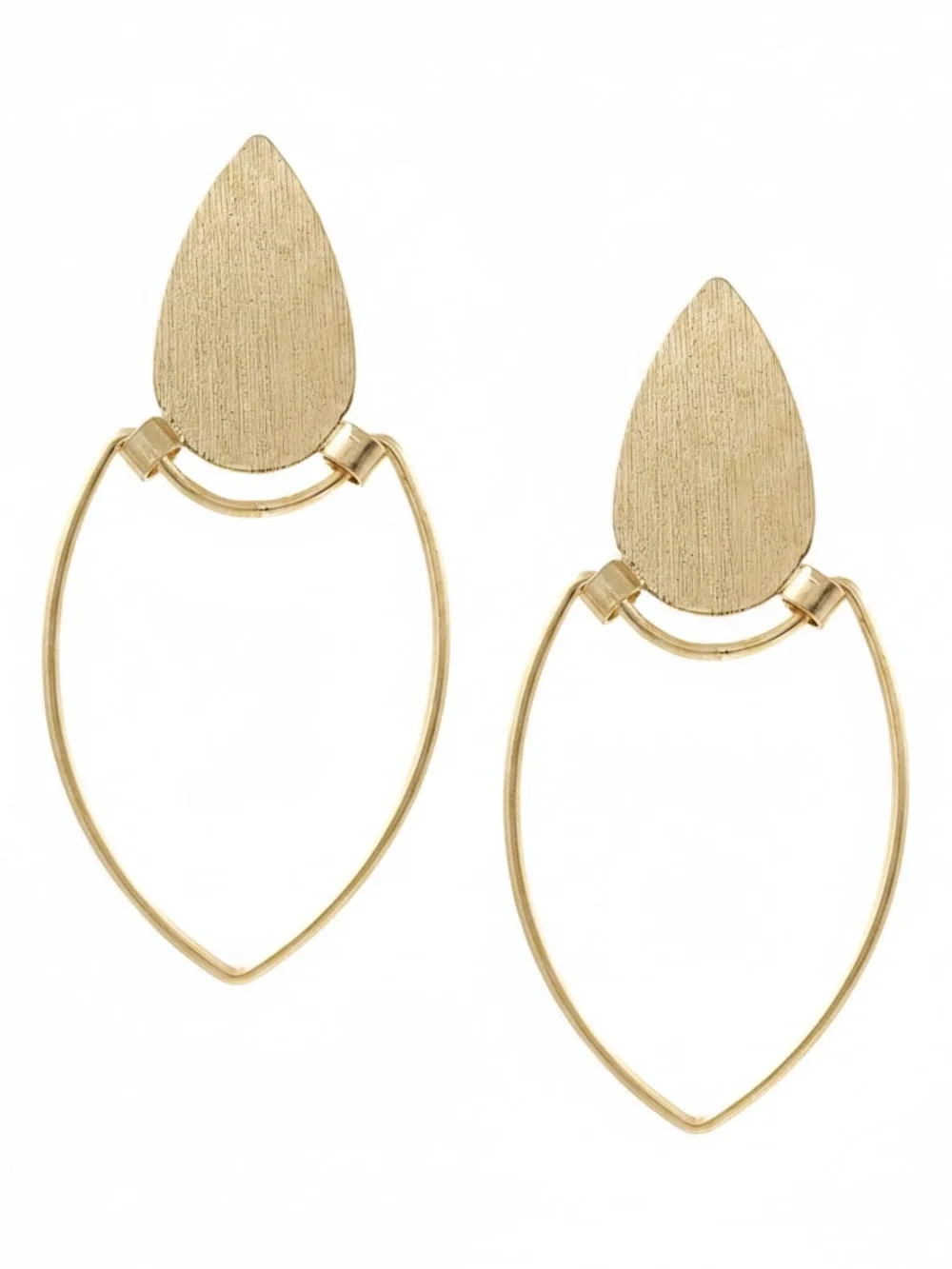Womens Gold Teardrop Hoop Earrings